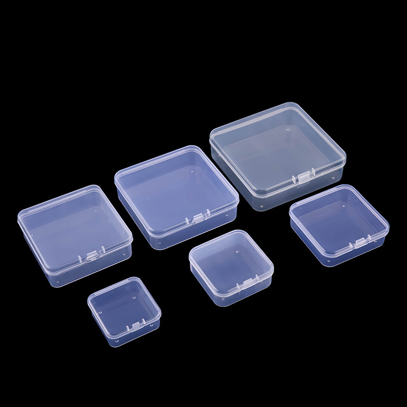 Transparent Storage Box Small Square Box Pp Plastic Box Earplug Box Jewelry Packaging Box DIY Box Desktop Dustproof Storage Box
