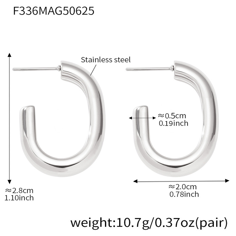 Mili 二層 C 字型カラーブロックイヤリングヨーロッパとアメリカの INS インターネットセレブ人気モデル 18K ゴールドステンレススチールイヤリング卸売在庫あり|undefined