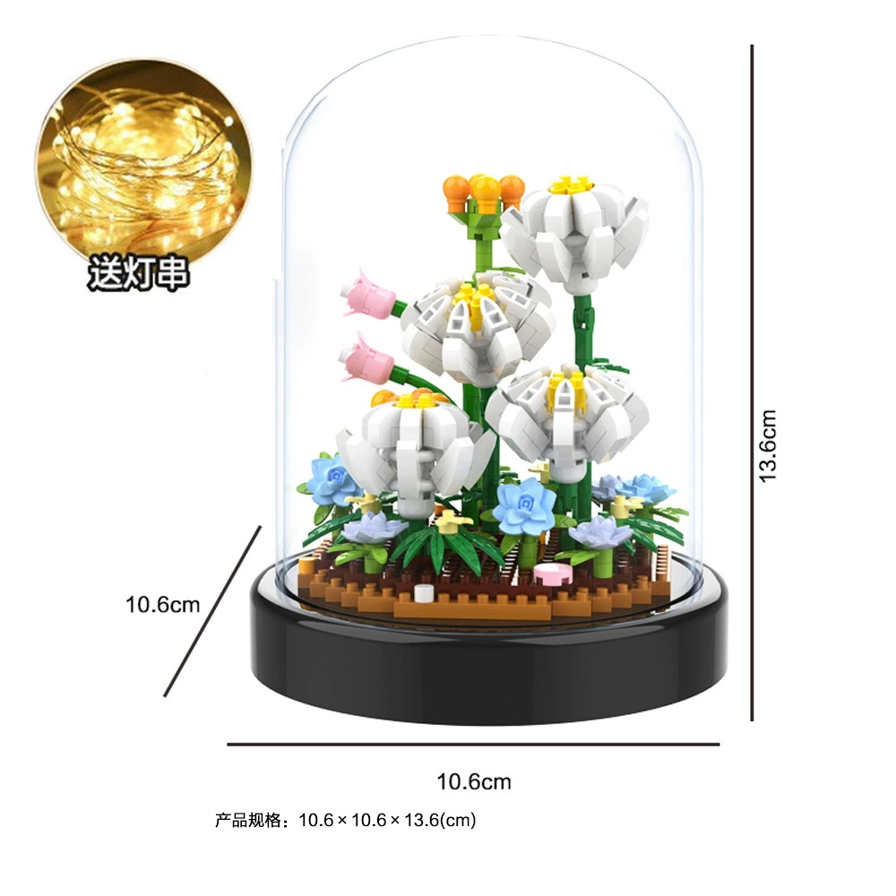 Constructor Lego Sunflower Micro Building Kit, Lighted Dome Display, Multi-Color Variants