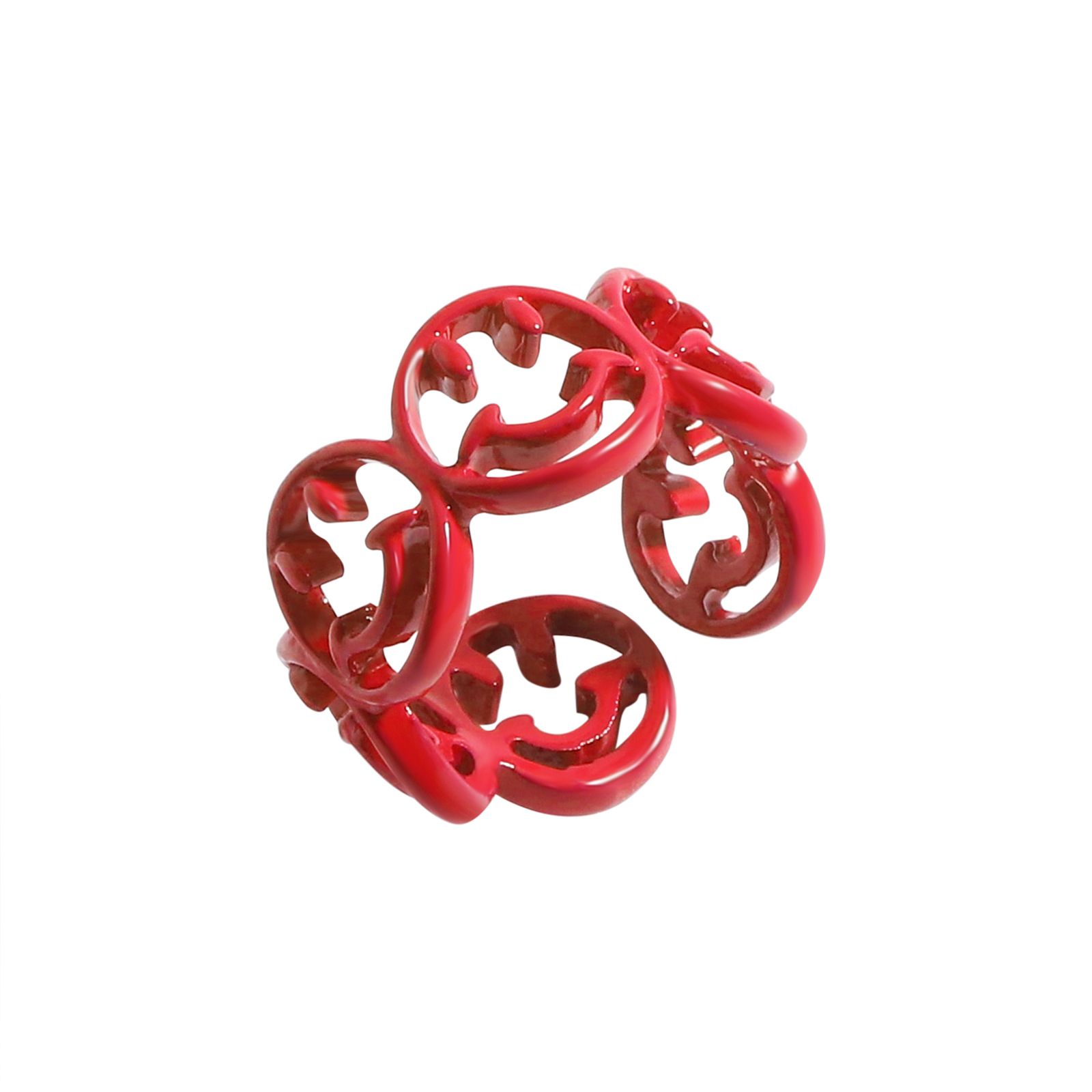 Großhandel Schmuck Geometrischer Smiley-legierungsring Nihaojewelry display picture 11