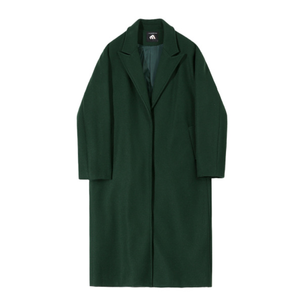 MYQ largo abrigo de lana de los hombres de otoño e invierno estilo Coreano flojo de alta calidad forrado de lana gruesa gabardina