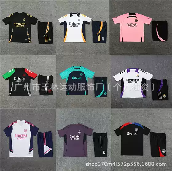 25-26 Youth Thai Version Training Jersey Set Real Madrid Paris Saint-Germain Arsenal Barcelona Football Short Sleeve Suit