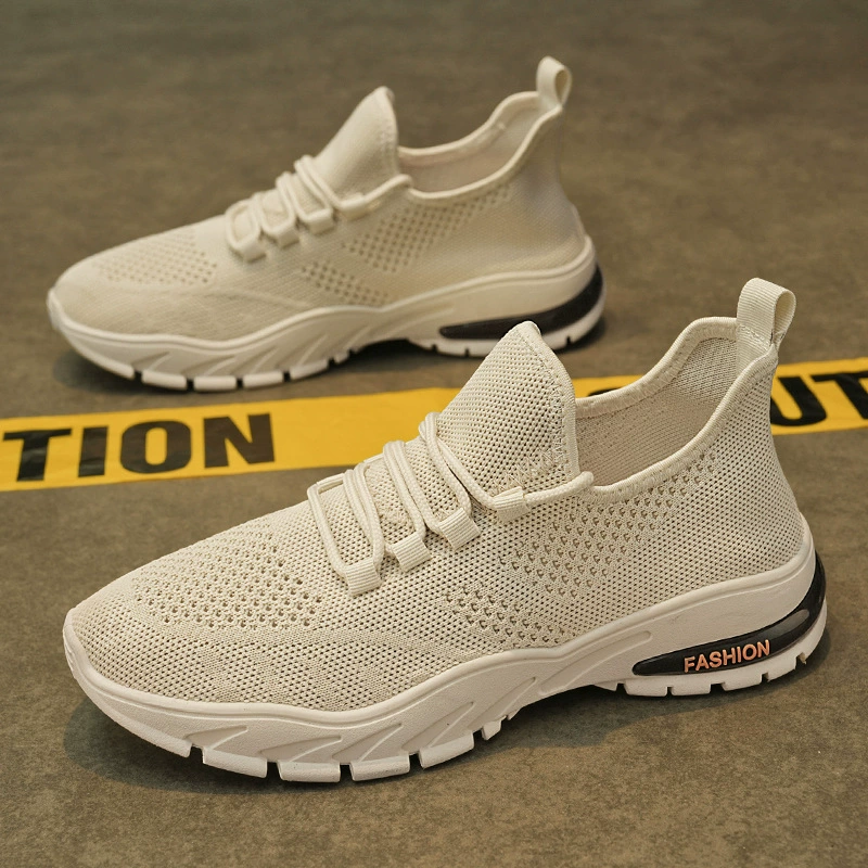Мужская обувь 2024 новая летняя дышащая сетчатая летающая нижняя часть легкая и тонкая мужская спортивная и повседневная работа сетевая обувь