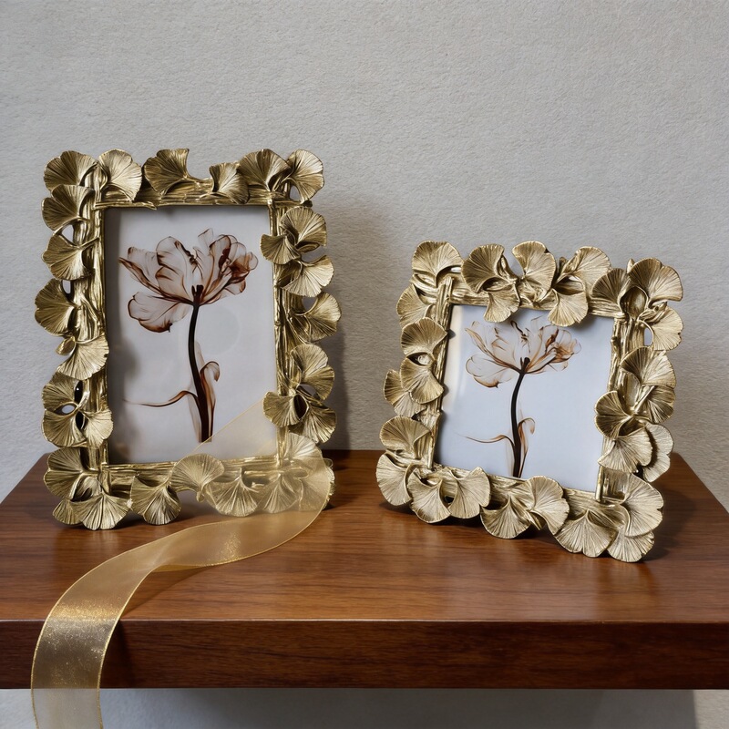 French-Style Golden Ginkgo Leaf Photo Frame Display Stand 4inch 6inch 7inch Resin Creative Decorative Picture Frame Bedroom Living Room Decoration French-Style Golden Ginkgo Leaf Photo Frame Display Stand 4inch 6inch 7inch Resin Creative Decorative Picture Frame Bedroom Living Room Decoration