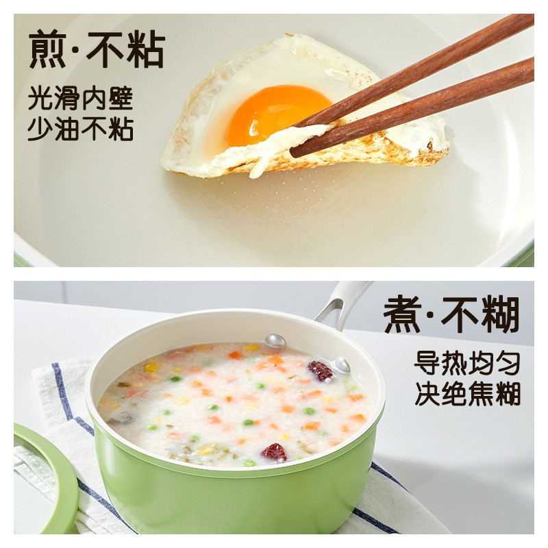 Nueva olla pequeña color verde aguacate, olla para suplementos alimenticios específicos para bebés, olla todo en uno para cocinar y guisar, olla para sopa, apta para todo tipo de estufas, disponible para dropshipping.