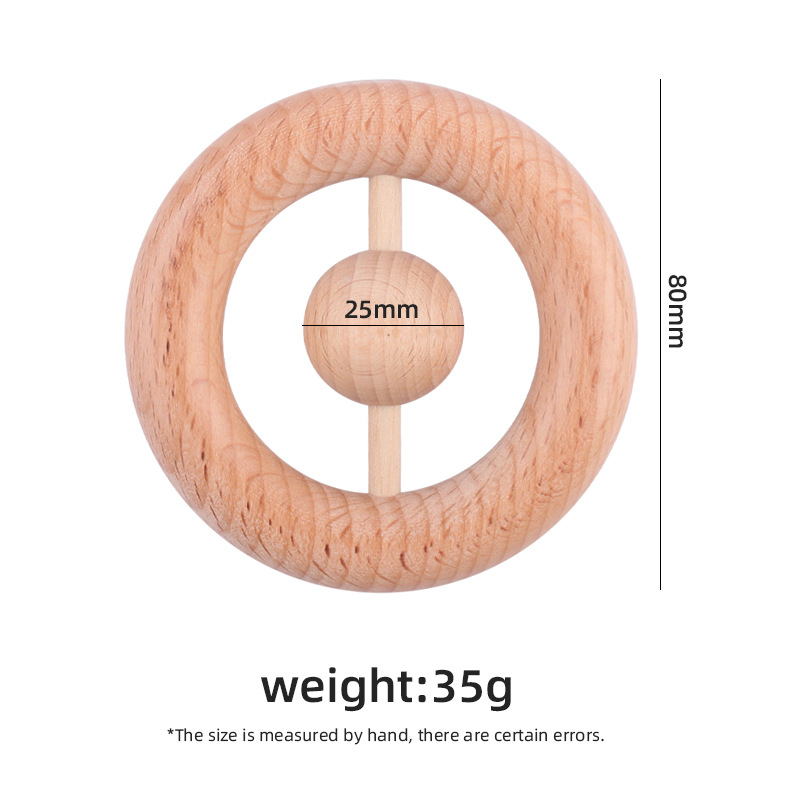 Nuevo bebé suministros ronda Beech sonajero creativo bebé agarre de la mano mordedor interactivo ejercicio teether palo de juguete