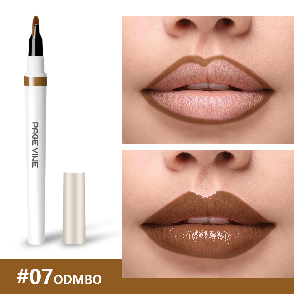 Lípido labial de maquillaje transfronterizo 2 - en - 1 lipstick impermeable y duradero, lipstick líquido de lipstick