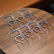 适用iphone16e手机壳简约透明磁吸壳苹果17pro闪粉PC硬壳14防摔套