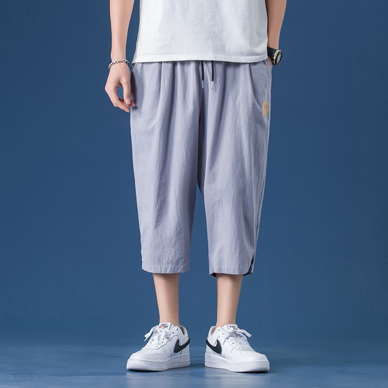 Pantalones de lino pantalones cortos para hombres pantalones cortos de verano Pantalones delgados de lino de algodón Pantalones deportivos casuales pantalones sueltos rectos