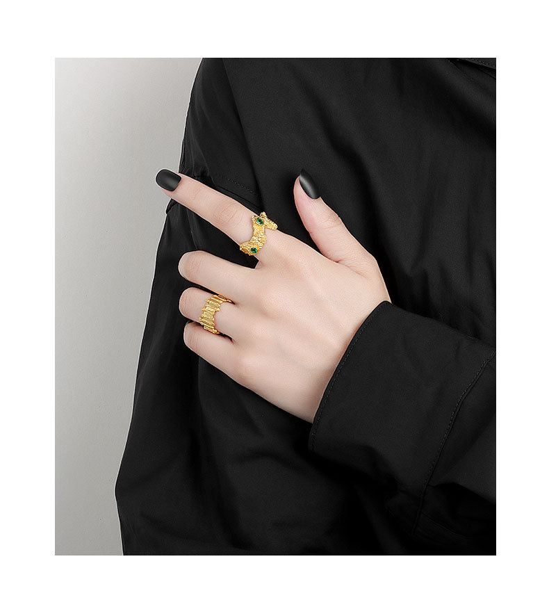 IG Style Simple Style Irregular Copper Plating Inlay Zircon Open Rings 1 Piece display picture 2