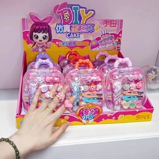 女孩玩具奶油胶手工 DIY发夹饰品盒拉杆箱仿真过家家儿童奖品礼物
