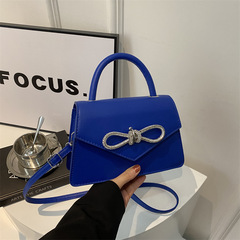 韓版簡約純色蝴蝶結車縫線少女包時尚斜跨單肩手提小包休閒女包