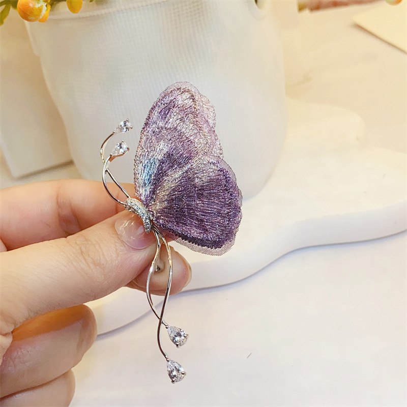 Vintage Schmetterling Brosche Für Damen In Blau Hochwertig_voghion.com