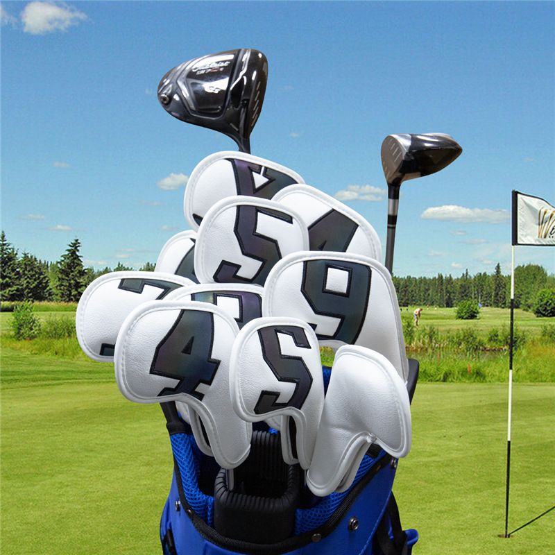 Cubierta de varilla de hierro de 10 piezas cubierta de varilla de golf cubierta protectora suministros de golf regalo cubierta de cabeza de varilla al por mayor