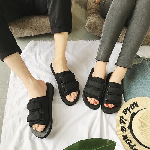 Summer New Couple Slippers Outdoor Anti-Slip Vietnam Beach Shoes Fashion Outdoor Wear Flat Slip-On for Women and Men