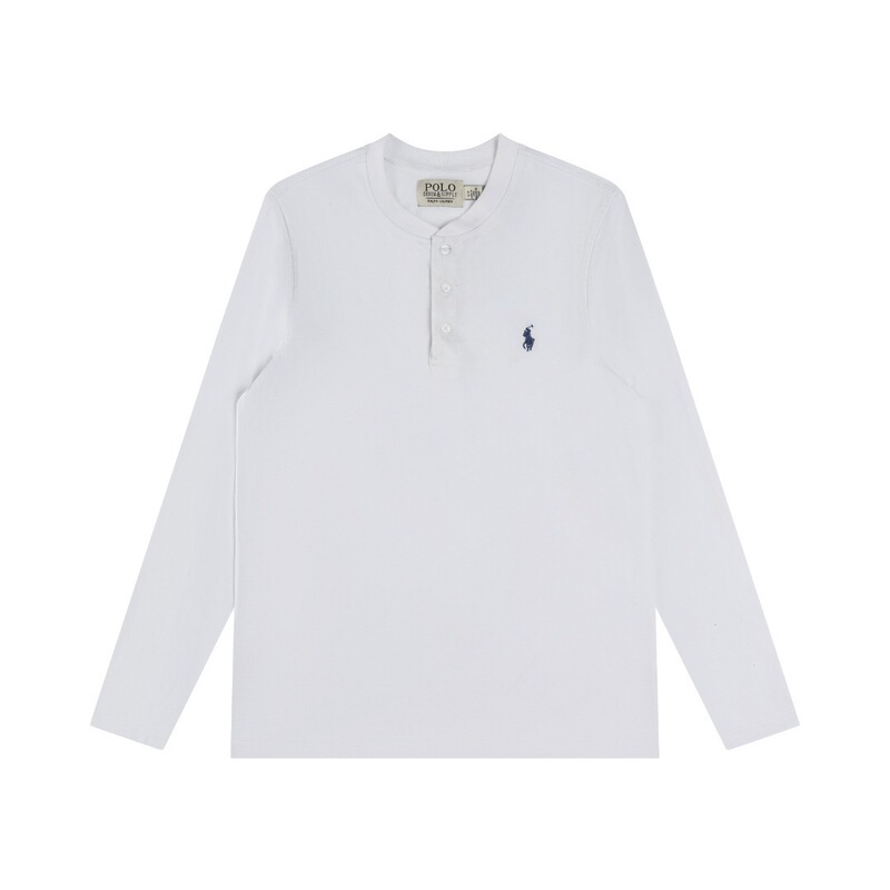 Ralph Lauren 拉夫劳伦重工磨毛亨利立领开胸长袖打底衫 薄款卫衣|undefined