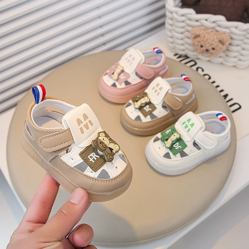 Детские сандалии для малышей 2025 новый летний мальчик детские ботинки на мягкой подошве для девочек милые мультяшные горящие сандалии
