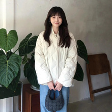 秋季外套女宽松版型菱格纹理绗缝羽绒服夹克女长短款休闲外套