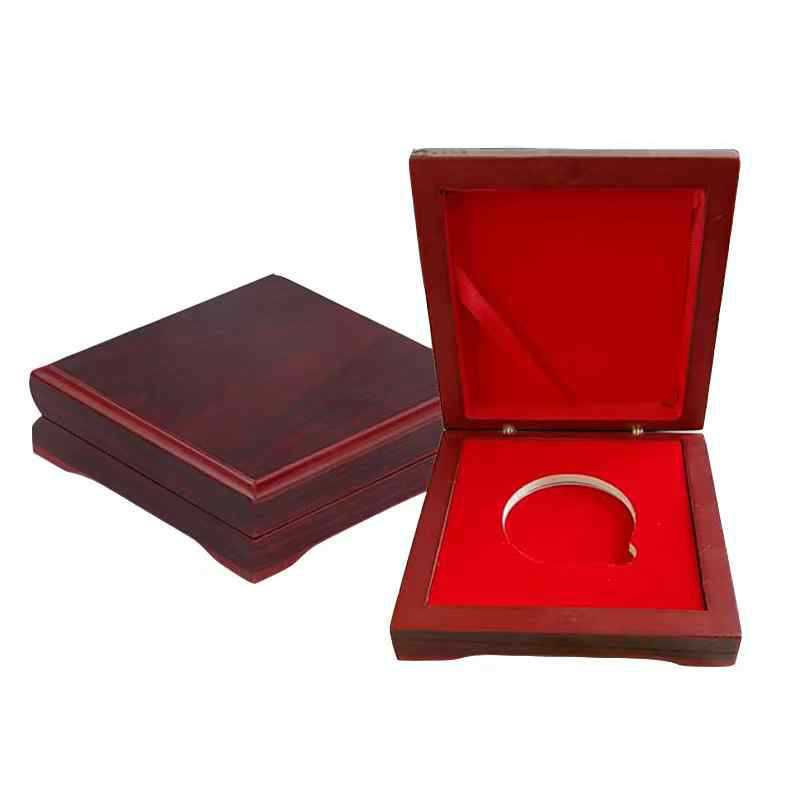 批发纪念币木盒制作奖章勋章包装盒高档徽章翻盖盒定可印logo