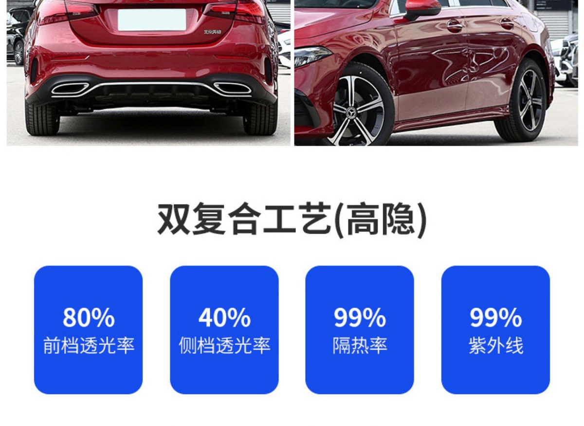23-25 Chery Tiggo 9 Special Full Car Window Film Sun Protection, Heat Insulation and Explosion-Proof Front Glass Privacy Solar Film