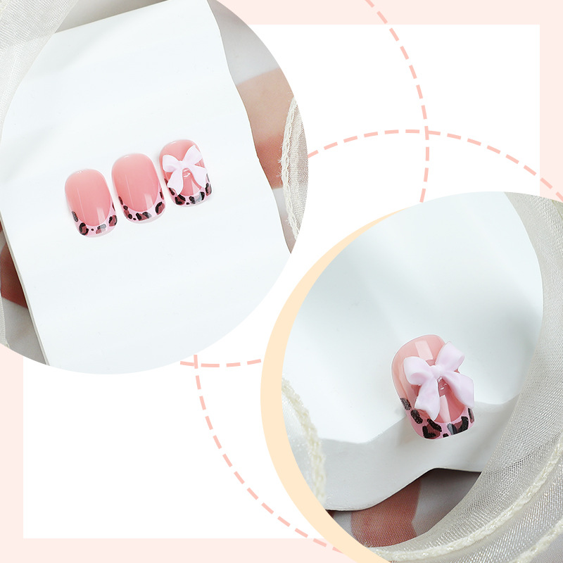 15g Weight press-on nails Nail Supplies Plastic Material Knot, Butterfly, Bow Knot, Leopard Pattern Knot Butterfly Bow Knot Plastic Press-on Nails 2