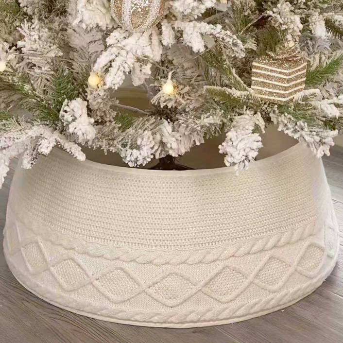 Source Factory Cross-Border New Product Knitted Plush Christmas Tree Ornaments Christmas Tree Base Decoration in Stock