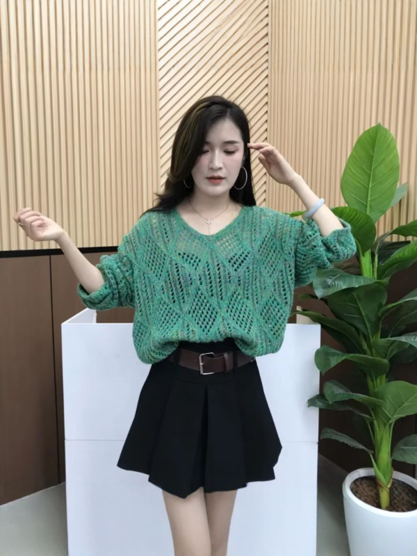 韩系镂空设计感针织衫今年流行的爆款女装秋季新款毛衣巨好看上衣|undefined