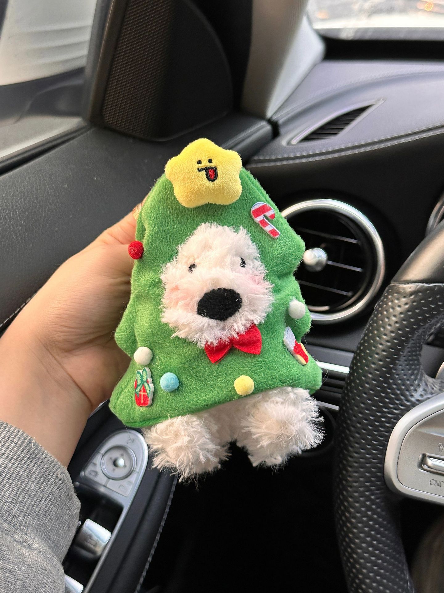 Adornos de la pantalla de control central del automóvil West Highland lindo perro en el automóvil, accesorios de decoración para niñas para muñecas Tesla