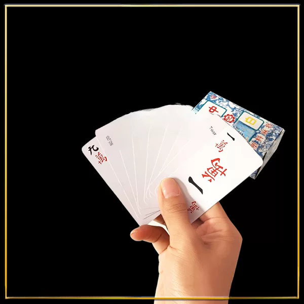 Paper Mahjong Waterproof Plastic pvc Solitaire Mahjong Send 2 Dice Storage Bag Travel Mahjong Poker Silent Portable Belt