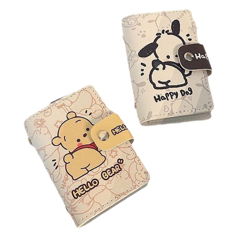 Pacha perro titular de la tarjeta multi-tarjeta de gran capacidad mini lindo todo en una bolsa titular de la tarjeta de visita Tarjeta de Identificación titular de la tarjeta de licencia de conducir para las mujeres