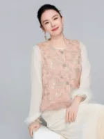 Бархатные ногтевые sequins, демисезонный жилет, китайский стиль, новая коллекция