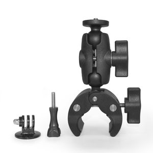 1インチボールヘッド自転車固定スタンド 25mmボールヘッド強力クリップ オートバイ用 黒  中国輸入 即発送