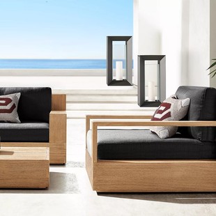 Outdoor Furniture Villa Waterproof Sun Protection Outdoor Sofa Courtyard Outdoor Open-Air Teak Sofa