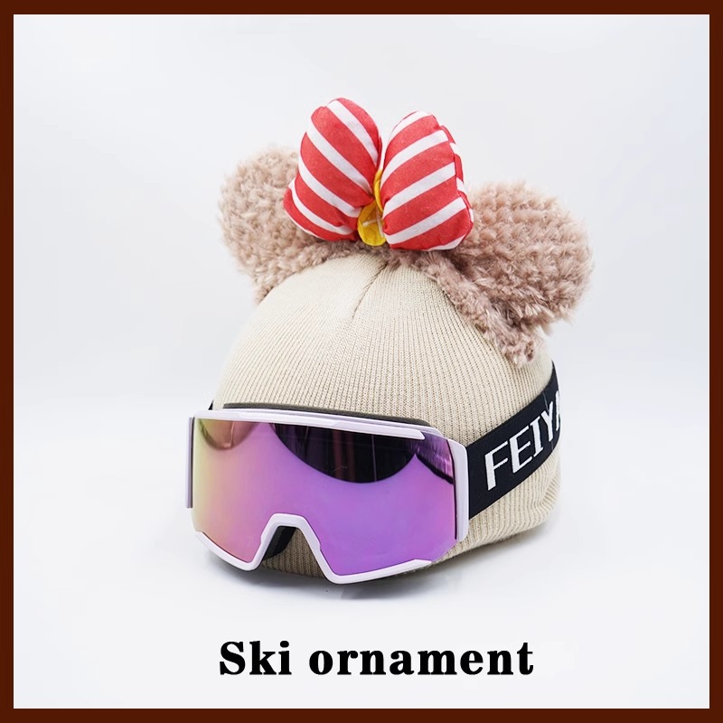 Creative Plush Ski Hat Helmet Cover Cute Single Double Board Decoration