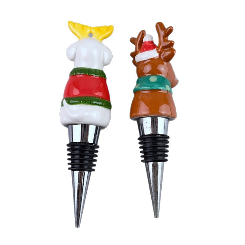 Navidad transfronteriza serie de Halloween cerámica vino vino tapones tapones de champán pintado tridimensional tapones de vino tapones