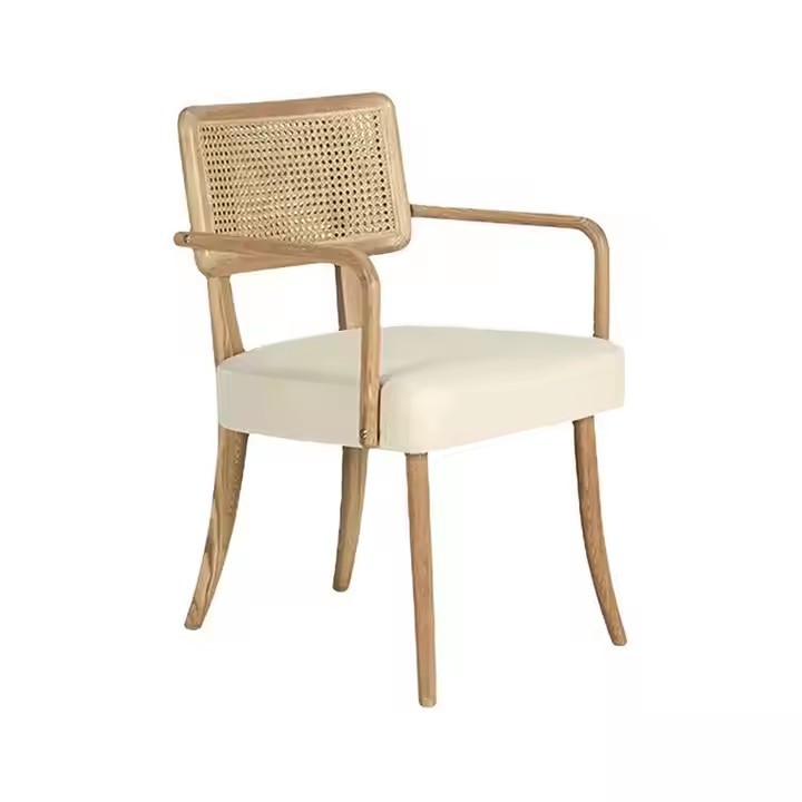 Mesa de comedor de hotel de caja de madera maciza cadena de restaurantes occidentales diseñadores de estilo antiguo asiento de tela de caña