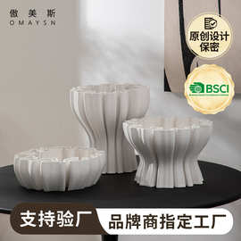 3D打印陶瓷花瓶傲美斯Omaysn跨境客厅装饰摆件果盘陶瓷工艺品