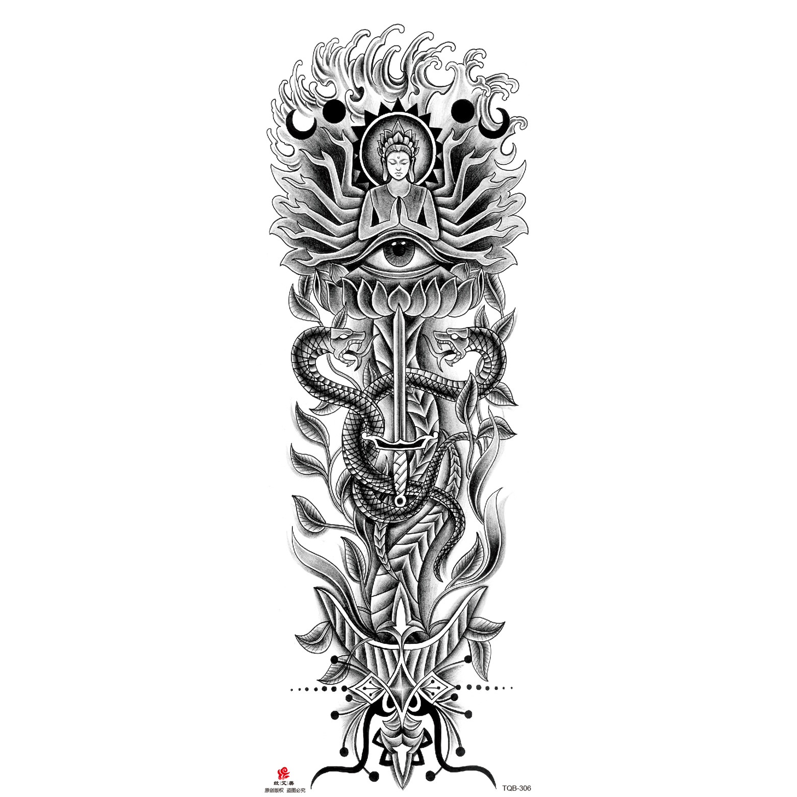 Pegatinas de tatuaje de brazo largo de flor brazo completo tatuaje impermeable tatuaje temporal en stock al por mayor pegatinas de tatuaje de brazo completo