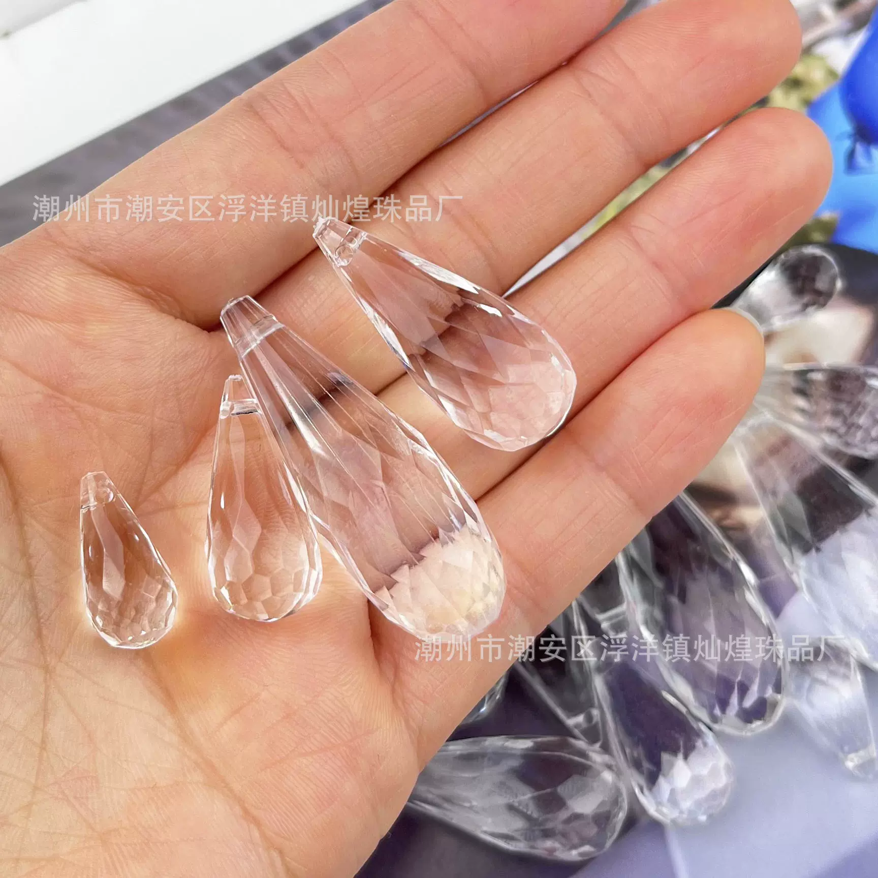 透明亚克力长网面水滴形吊坠门珠帘灯具婚庆饰品配件diy圣诞挂件