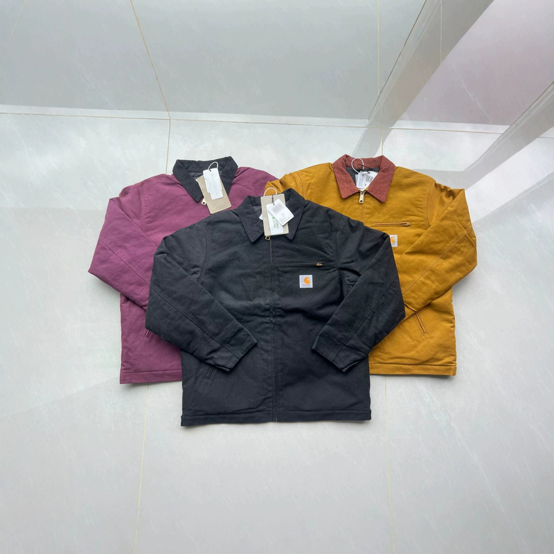 High-quality cross-border Carhartt men's and women's autumn and winter canvas turn-down collar thick Detroit jacket cotton coat trendy outerwear
