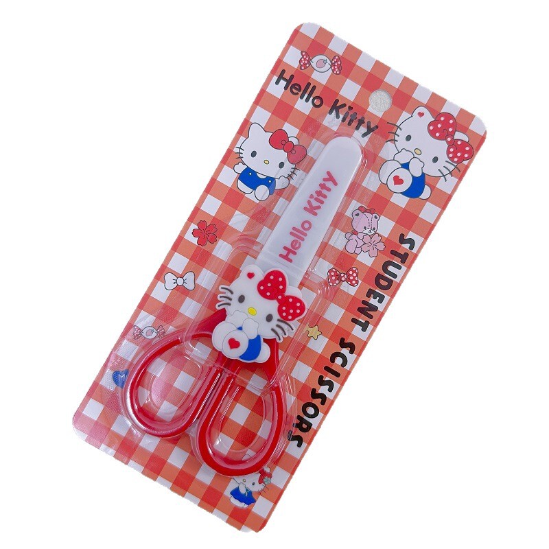 跨境HelloKitty可爱剪刀卡通儿童带保护套KT猫剪子安全剪纸小学生|undefined