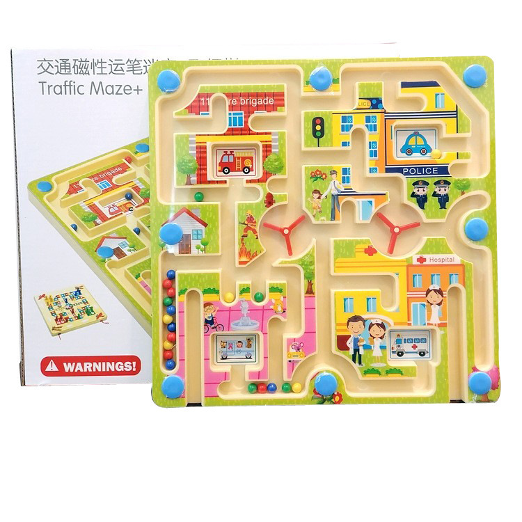 Clearance Sale: Children's Educational Farm Mushroom Magnetic Maze Toy, Wooden Flying Chess Parent-Child Board Game, Thinking Training