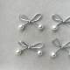 silver Pearl Pendant Bowknot Accessories Mobile Phone Case Luggage Shoes and Socks Garment Accessories DIY Accessories Hairpin