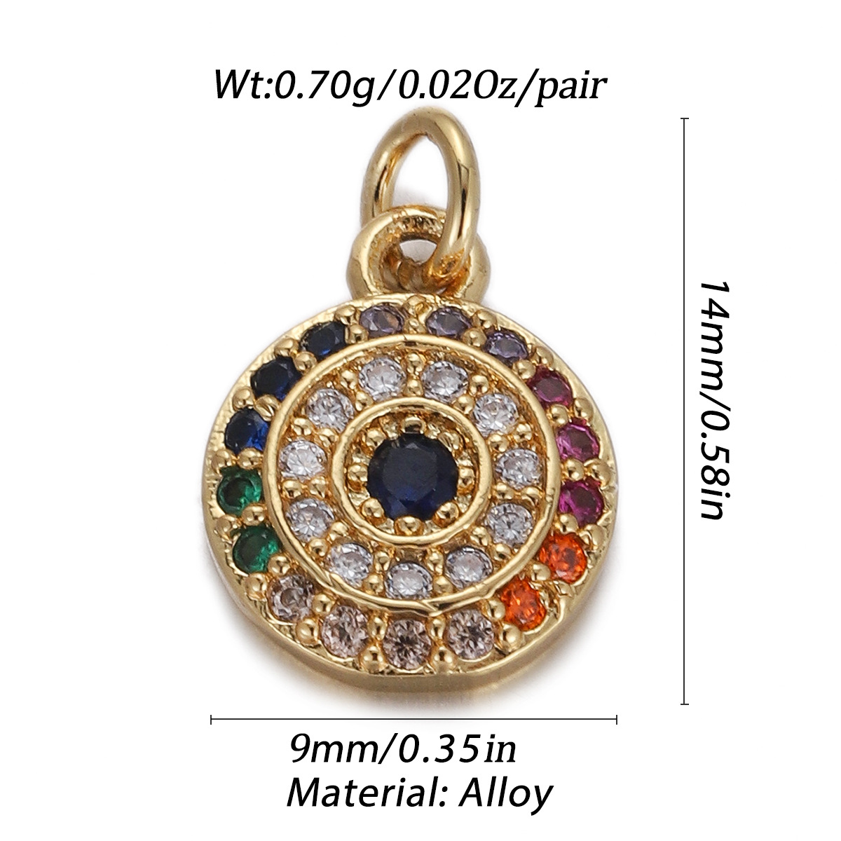 4g Weight Pendant Jewelry Making Type Gold Plated Plating Material Zircon Inlay Material 1 Piece Quantity Holiday, Daily Occasion Copper Material Geometric, Star, Moon Pattern Women's Gender Enamel Design Simple Style Style 1 Piece Copper Zircon Gold Plated Geometric Star Moon Pendant 7