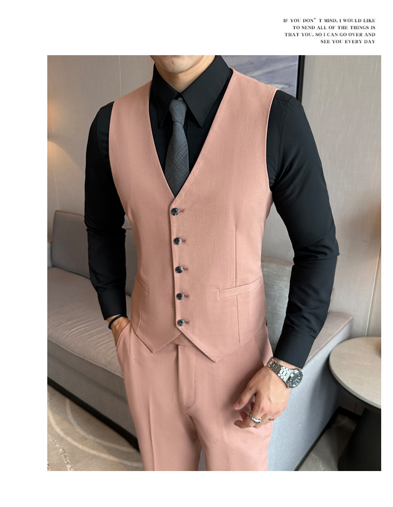 Moderner Herren Anzug 3-teiliges Business Set Sakko Weste Hose_voghion.com