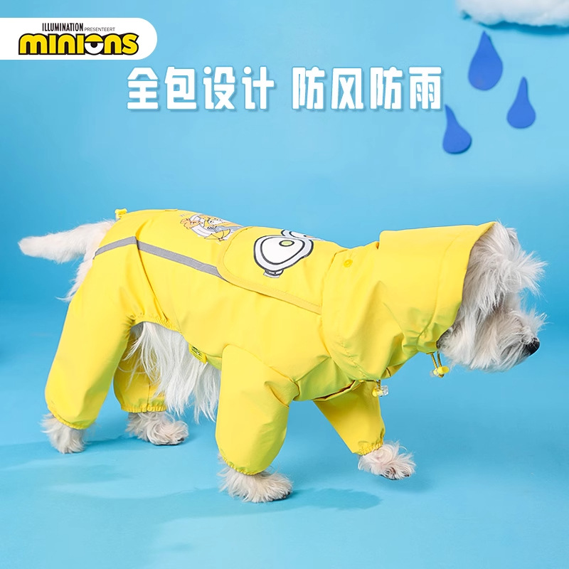 Minions Minions | Cute mascota impermeable con estampado reflectante Ropa impermeable para perros y mascotas Ropa para perros y gatos