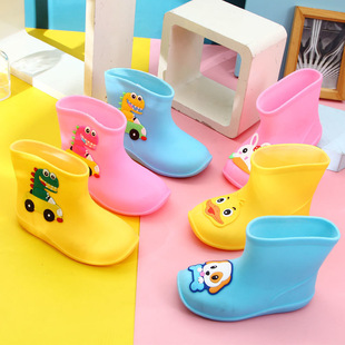 Children's Rain Shoes Men's and Women's Cotton Warm Cute Waterproof Rubber Shoes Children's Rain Boots Cartoon Water Shoes Non-slip Rain Shoes