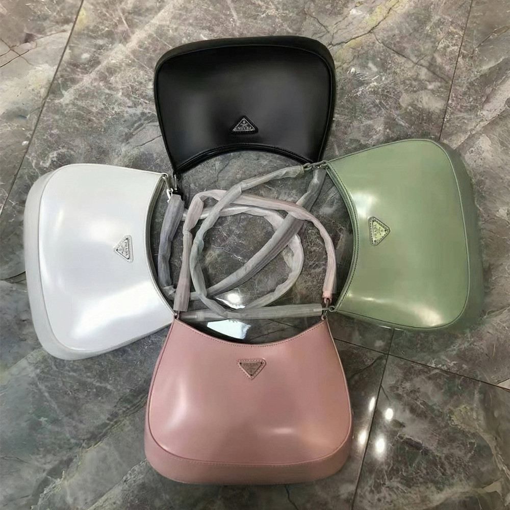 2024 nuevo P casa Cleo bolso axila moda fideos brillantes zhonggu bolso de Media Luna de cuero bolso de mujer bolso de hombro único