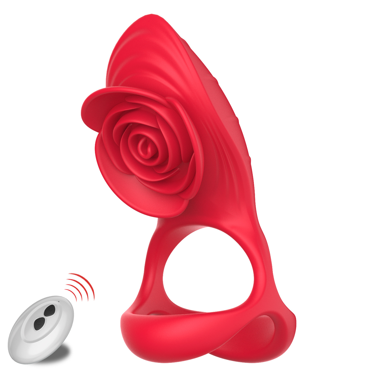 Anello di bloccaggio Hot Rose con telecomando wireless per adulti, per flirtare e ritardare_voghion.com