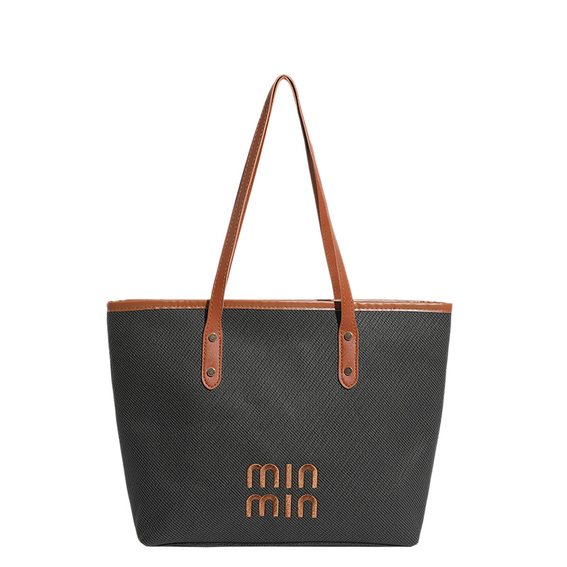 Bolsas retro transfronterizas de gran capacidad para mujeres 2026 nueva moda coreana nicho Zhong tote bolsas de hombro al por mayor